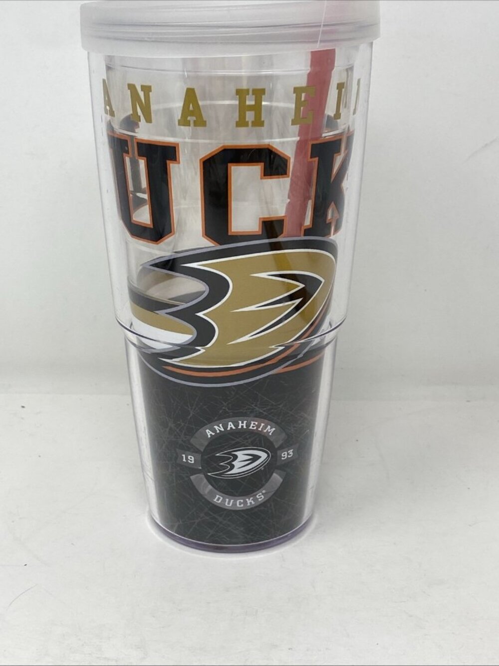 Tervis Tumbler Anaheim Ducks 1993 Large 24oz Insulated Cup With Lid And Straw